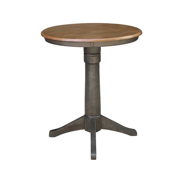 International Concepts Round 30 in Round Top Pedestal Table, 41.9 inH, Hickory/Washed Coal, 30 W, 30 L, 41.9 in H, Wood K45-30RT-27B-6B-2 - main